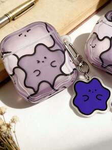 Estuche para auriculares de slime morado lindo, funda protectora suave compatible con auriculares Apple - transparente - Ver 7