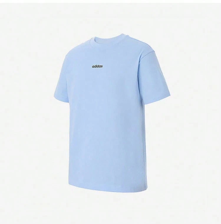 Adidas 男士透气圆领短袖T恤 - 藍色 - 查看 1