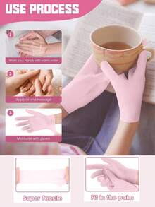 Moisturizing Gloves, Softening And Exfoliating Foot And Hand Care Tool For Dry Cracked Skin, Soft Silicone Gel, Skin Repair, Reusable, Suitable For Hand Care, Care Tool, Soft Silicone Gloves, Gel Spa Moisturizing Gloves, Gift For Mother, Travel Accessory - Multicolor - View 3