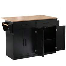 Mobile Storage Islands - Black+Natural - View 9
