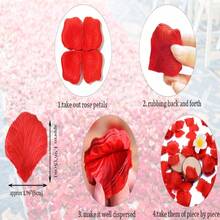 500pcs Artificial Red Rose Petals,Romantic Handmade Flowers,Suitable For Wedding Party Room Layout Home Decoration,Birthday Decoration,Table Centerpieces,Bedroom Decoration,Room Decoration,Bathroom Decoration,Valentine's Day Gift,Graduation Decoration - 紅色 - 查看 2