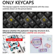 PBT Crystal Transparent Jelly Keycaps, Cherry Profile Shine Through Keycaps For Mechanical Keyboard, 6.25U Spacebar Compatible With MX Switches, Cute Pink Blue Purple Custom Keyboard Keycaps - View 4