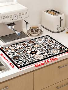 Pro Coffee Machine Water Absorption Mat No Odor Fab Diatom Mud Kitchen Anti-Slip Mat For Cafe Mothers Day Gift Home Table Cloth Graduation Party Supplies 2026 Kitchen Gadgets Camping Essentials Kitchen Decor Items Coffee Bar Station, Dish Drying Rack, Coffee Bar Essentials, Kitchen Oranigzer - Multicolor - View 15
