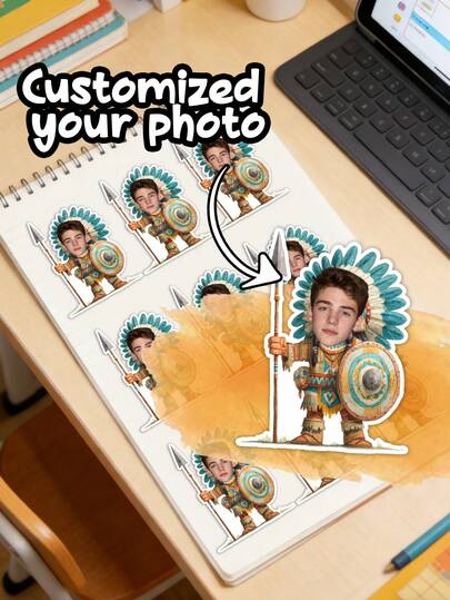 15-60pc Customized Portrait Photo Stickers, Picture Stickers, Women Stickers, Personalized Stickers, Pet Customized Stickers, Suitable For Water Cups, Birthdays, Weddings, Housewarming, Schools, Home Decor And More, Multi-Functional, Decorative, Reusable, Exquisite, Fashionable, High-Quality, Colorful, Modern, Customized, Personalized, Unique, Ideal Gift For Him Or Her, Suitable For Boyfriend, Dad, Girlfriend