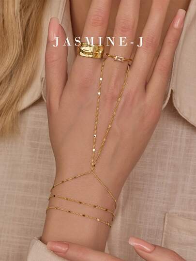 1pc S925 Sterling Silver Bracelet,Gold Bracelet,Hand-Held Chain,Chain Bracelet,Sliced ​​Chain Bracelet,Multi-Layer Bracelet,Minimalist Luxury Design,Wedding Gift,Holiday Gifts