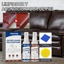 Kit de Limpieza para el Hogar Jakehoe | Jabón Concentrado para Trapear Pisos, Limpiador y Acondicionador para Cuero, Cera para Muebles de Madera y Limpiador de Baño | Limpieza Profunda, Elimina Olores, Restaura Brillo, Fácil de Usar, Superficies Delicadas | Ideal para el Cuidado Diario del Hogar | 120ml + 80ml + 30ml + 30ml - Limpiador y acondicionador para cuero. - Ver 1