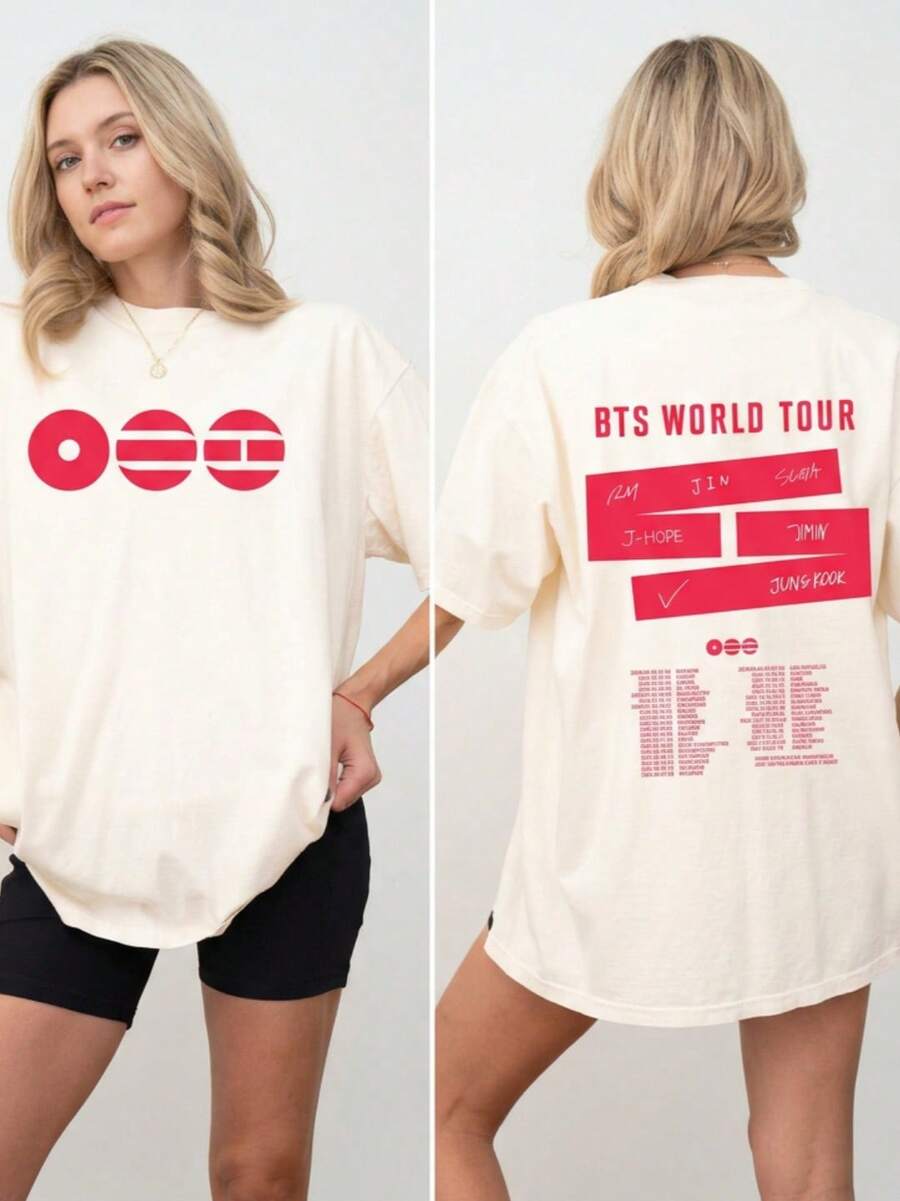 World Tour  2026 Tshirt, Bangtan Comeback 2026 Shirt, Army Concert Merch Arirang Gift, B.T.S Merch, Army Fan Tee - Màu be - Xem 1
