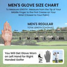 FINGER TEN 1pc Men's Golf Glove Left Hand, Premium PU Material, All-Weather Anti-Slip, Breathable & Comfortable, Men's Gift - Multicolor - View 7