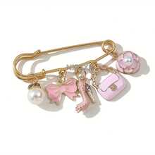 1枚时尚优雅合金胸针，精致外套胸针配饰，防滑裤腰夹，包包挂饰，时尚女士配饰 - 彩色 - 查看 7