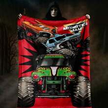 1PC 3D Monster Jam Monster Truck Cartoon Blanket, Edgy Gift For Motorsports Fans, Themed Man Cave Decor, Retro Sci-Fi Party Accent & Race Day Souvenir,Soft Throw Blanket For Home Bedroom Bed Sofa Picnic Travel Office Cover Blanket, Multiple Sizes 50x60 To 60x80 Inches - Multicolour 40 - 查看 6