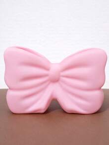 1pc Pink/White Bow Vase, Decorative Vase, Tabletop Centerpiece, Home/Living Room Decor - Multicolor - View 8