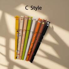8pcs Erasable Gel Pens, Made Of Thermal Erasable Ink, Multi-Color Ink, Cartoon Animal Shaped Barrels, 0.5mm Tip, 8 Refill Colors, Reusable To Reduce Waste, Quick-Drying, Smudge-Proof, High Temperature Stable (Thermal Type), Low Temperature Writeable, Accidental Erasure Resistant - Multicolor - View 8