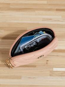 休闲时尚菱形刺绣零钱包，女士迷你钱包，小钱包，零钱包，教师配饰，可爱钱包，可爱小物，复古钱包，钱袋，旅行必备夏季钱包 - 粉色 - 查看 3