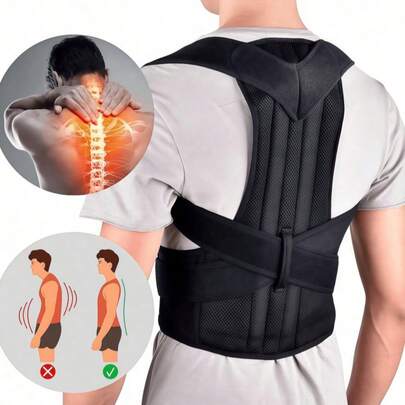 Posture Corrector, Shoulder Posture Corrector, Adjustable Full Back Support, Relieve Upper And Lower Back Pain - Scoliosis, Kyphosis, Chest Correction Brace, Suitable For Home Exercise, Sports And Walking Waist Shaper And Sports Belt