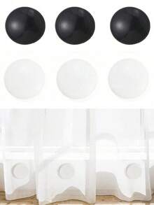 6 piezas Pesos magnéticos para cortina de ducha, impermeables para evitar que la cortina se vuele, imanes fuertes, adecuados para cortinas, manteles, sábanas, accesorios de decoración del hogar y el baño - Blanco - Ver 12