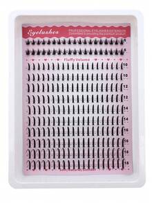 238pcs Anime Style Spiky Bottom Lash Clusters, 6-18mm Length Cluster Individual False Eyelashes, DD/D Curl Fairy Individual Cluster False Lashes Set, Natural Look False Eyelashes - DD - View 2