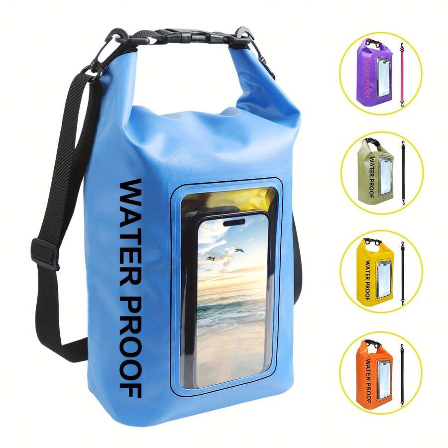 1pc Unisex Waterproof Bag With Touch Screen Window, 2L Large Capacity, Lightweight Dry Bag Backpack With Phone Case, Suitable For Diving, Travel, Swimming, Canoeing, Kayaking, Camping And Beach - Waterproof Bag - View 1