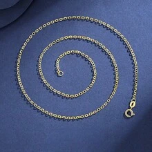 1 pièce Collier délicat pour femme en argent sterling S925 plaqué or, longueur optionnelle 40/45/50/55/60cm, hypoallergénique, chaîne élégante pour la clavicule, chaîne en argent à la mode, convient pour les cadeaux de la Saint-Valentin, l'anniversaire, l'anniversaire, Thanksgiving et Noël - Doré - Voir 37