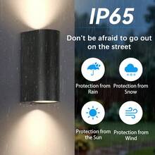 CANMEIJIA LED Garage Light, Outdoor Wall Light With GU10 Socket, Floodlight, Aluminum Decorative Courtyard Light, Indoor Wall Lamp, Outdoor Waterproof IP65 Home Lighting, Path Light, Square Wall Lamp Suitable For Outdoor Patio/Stairs/Street/Indoor/Garden/Living Room/Bathroom/Kitchen/Bedroom/Hallway/Interior Wall/Exterior Wall - 黑色 - 查看 3