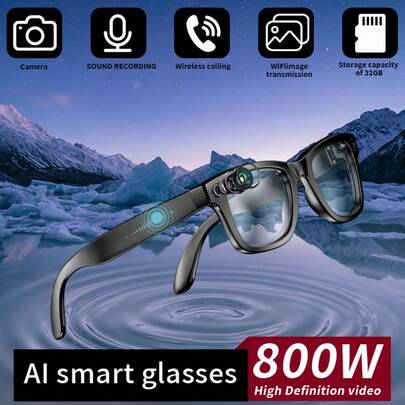 LIGE Smart Glasses 290mAh High-Capacity Battery AI Voice Assistant / Photo Capture / Video Recording / Audio Recording / Music Control / Calls / Notification Alerts / Status Indicator Light / AI Translation / Smart Object Recognition / Touch Controls / Music Playback (Music Control, Local Music) Multifunctional Fashion Smart Glasses