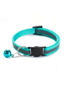 10pcs Random Reflective Detachable Cat Collar With Bell And Round Ears, Suitable For Cats And Small Dogs - Multicolor - View 12