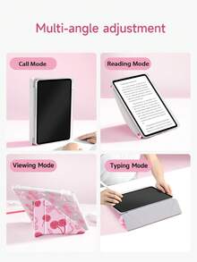 1pc Vintage Cherry Blossom Illustration Design, New Y-Fold Style, Multi-Angle Support Tablet Protective Case, Compatible With 10.2 Inch 2021/2020 10th/9th/8th Gen, (A16) 11 Inch 11th Generation 2025, Compatible With Samsung Galaxy Tab A8 10.5 Inch 2022, Tablet Protective Cover With Pencil Slot, Supports Auto Sleep/Wake - Multicolor - View 6