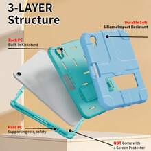 适用于苹果迷你6/迷你7的带笔槽硅胶平板电脑保护套 - 淺藍+藍 - 查看 4