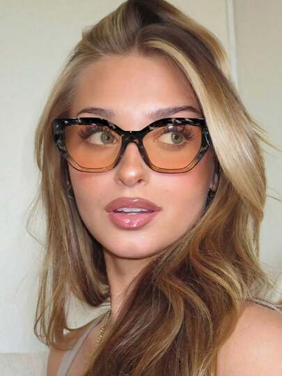 1副女士猫眼框复古休闲时尚眼镜，适合派对佩戴