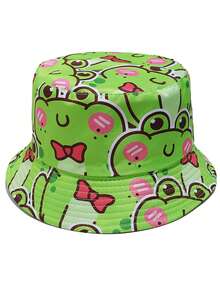 1 pieza Sombrero de cubo reversible unisex con estampados de dibujos animados, adecuado para uso al aire libre, viajes, uso diario, de moda y versátil - impresión - Ver 17