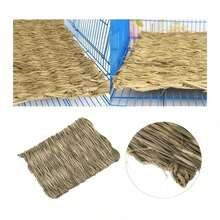 1pc Pet Rabbit/Hamster Woven Grass Mat, Pet Grass Pad, Grass Nest, Straw Woven Pet Bed - Multicolor - View 6