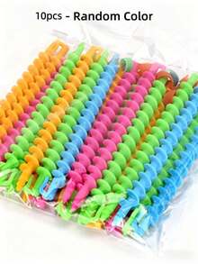 10/20pcs Curling Iron, Spiral Hair Curler, DIY Hairstyling Tool, No-Heat Spiral Hair Curler, Spiral Curling Styling Curler Accessories, DIY Hairstyling Tool - Multicolor - View 10