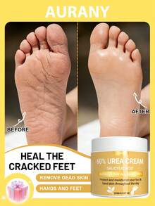 AURANY 60%尿素+水杨酸深层修护足霜，100克，去除老茧和干裂的脚后跟，持久保湿，男女通用，滋养并软化足部肌肤 - 無味 - 查看 1