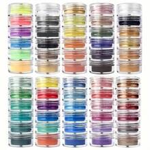 6 couleurs/set Nouveau kit de fabrication de bijoux, poudre de perle, résine, poudre minérale de mica, résine époxy, bijoux de bougie 6 couleurs - Ensemble de 6 poudres de teinture de couleur - Voir 1