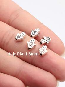 40 Chiếc Bàn Tay Hamsa Hình Hạt Nhỏ Có Lỗ DIY Làm Đồ Trang Sức - Ancient Silver - Xem 6