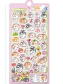 3D Embossed Stickers Cute Rabbit, Dog, Bear Shaped Dimensional Stickers, Children's Educational Handicraft Reward Stickers, Phone Decals - Multicolor - View 7