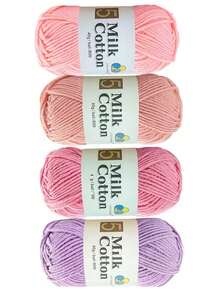 4股优质混纺纱线，5股棉纱 - 总重200克。适用于编织工艺品、制作DIY钱包、毛衣、披肩、外套、毯子和DIY材料包。 - 紗線套裝 - 查看 15