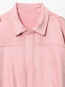 DEEKA Spring & Autumn New Casual Versatile Suede-Like Bomber Jacket For Women - Pink 1 - View 3