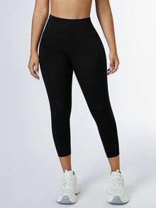 Leggings moldeadores y reductores de cintura alta sin costuras - Negro - Ver 2
