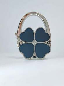 1 Elegant Four-Leaf Clover White Design Foldable Handbag Hook - Fashionable Aluminum Alloy Wallet Table Hook, Decorated With Heart-Shaped Flowers, Portable Metal Bag Stand, Suitable For Fashion Accessory Lovers, Can Be Used As Wall Picture Frame, Self-Adhesive Wall Hook, Hanger, Wall Hook, Bathroom Towel Rack, Door Hook - Multicolor - View 20
