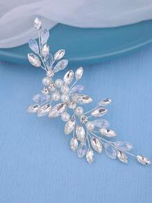 1pc Elegant Rhinestone Women's Hair Accessory, Bridal Wedding Headpiece, Romantic Party Event Decoration,Summer,Beach,Festival,Birthday - Silver - View 7