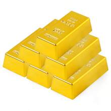 超大逼真金银砖装饰 - 空心仿金银条 - 道具金银砖装饰,适用于各种活动、聚会、冰箱贴、情侣游戏、猫咪礼物、圣诞节、玩具、减压、派对游戏 - 彩色 - 查看 9