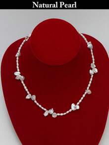1 chiếc vòng cổ ngọc trai thời trang, vòng cổ ngọc trai nước ngọt tự nhiên kiểu Baroque, ngọc trai trắng, thích hợp cho phụ nữ đeo hàng ngày, dự tiệc, đám cưới, quà tặng ngày lễ. - A - Xem 5