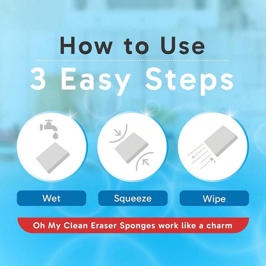 (100 Pack) Extra Large Eraser Sponge - Extra Thick, Long Lasting, Premium Melamine Sponges In Bulk - Multi Surface Power Scrubber Foam Cleaning Pads - Bathtub, Floor, Baseboard, Bathroom, Wall Cleaner - A - 查看 1