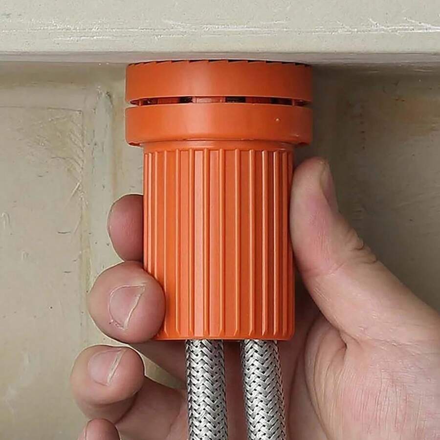 Tuerca de fijación para grifo de lavabo de agua fría y caliente, tuerca anti-aflojamiento de liberación rápida, asiento fijo de instalación rápida U3RG - Naranja - Ver 1