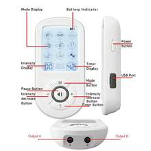 New Dual Output 36 Modes EMS Electric Muscle Therapy Stimulator 30 Levels Tens Unit Machine Physiotherapy Pulse Massager - Multicolor - View 7