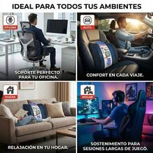 Almohada de soporte lumbar con espuma viscoelástica, adecuada para sillas de oficina, sillas de juego o uso en automóvil. Cojín ergonómico para la espalda, imprescindible para oficina y hogar. Proporciona soporte cómodo para la postura y alivia la tensión lumbar. - Negro - Ver 9