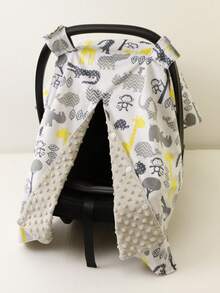 1pc Baby Carrier Cover, Cartoon Print, Sun Shade, Safety Seat Cover - Multicolor - View 15