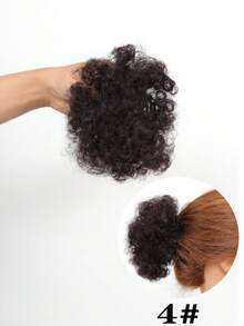 Tóc giả kiểu Afro phồng rối, đuôi ngựa xoăn, kẹp cài, thích hợp cho sử dụng hàng ngày và dự tiệc. - Nhiều màu - Xem 15