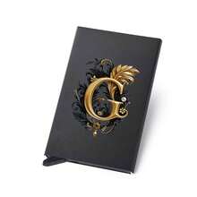 Diseño de letra A de metal, Soporte de tarjeta metálico emergente unisex | Bloqueo RFID + Superficie mate ultra delgada, Regalo de negocios/regalo festivo ideal, Diseño magnético emergente para un fácil acceso a las tarjetas, Material de aleación de aluminio, Calidad premium - Multicolor - Ver 47