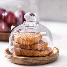 2/4 Inch Round Wooden Cake Stand With Glass Cover - Perfect Display Stand For Cakes, Breads And Pastries - Suitable For Restaurants And Home Kitchens - Natural Wooden Base Adds Warmth To Any Setting - Multicolor - View 9